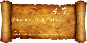 Adamecz Titánia névjegykártya